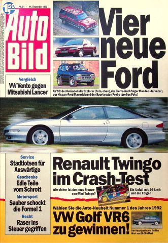 Deckblatt Auto Bild (51/1992)